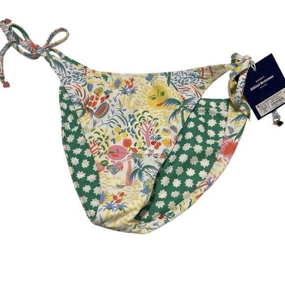 Roller Rabbit Other - Roller Rabbit Bikini Bottoms Womens L White Reversible Tropical Sun New With Tag